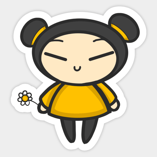 Yellow Daisy Pucca Sticker by aishiiart